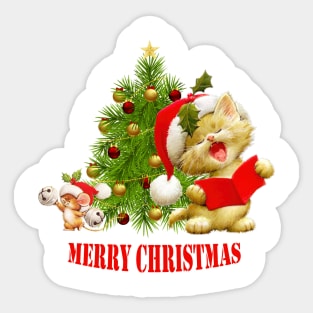 christmas cat Sticker